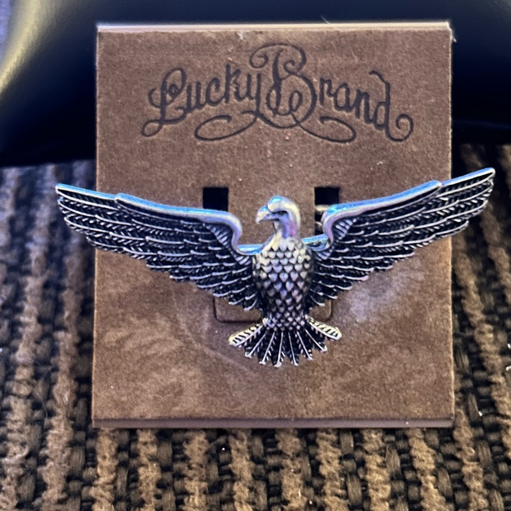 Lucky Brand Silver-Tone Eagle Wing ring 6-8 NWT